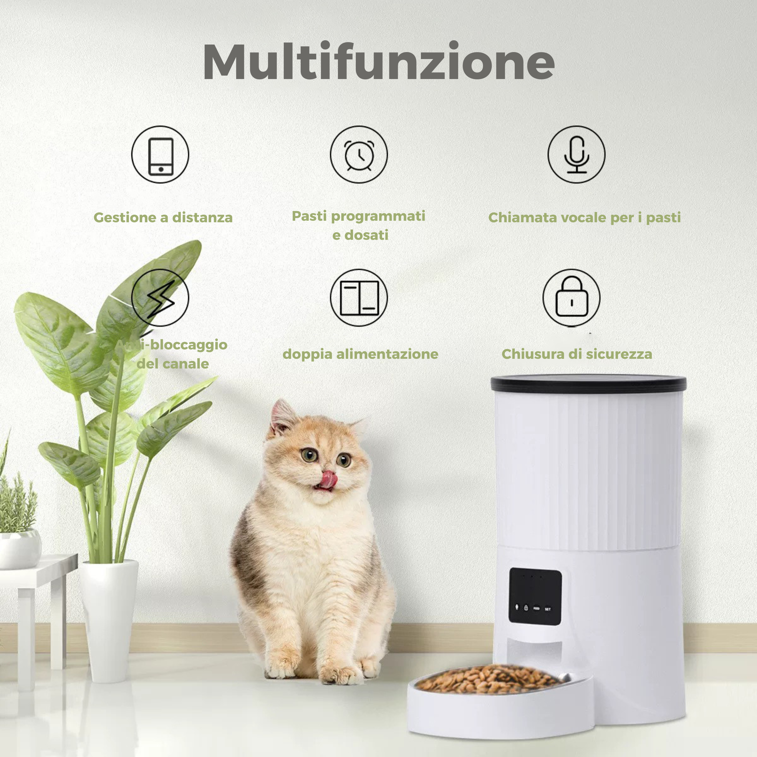 Set Distribuitore Automatico di Cibo (2 Ciotole)