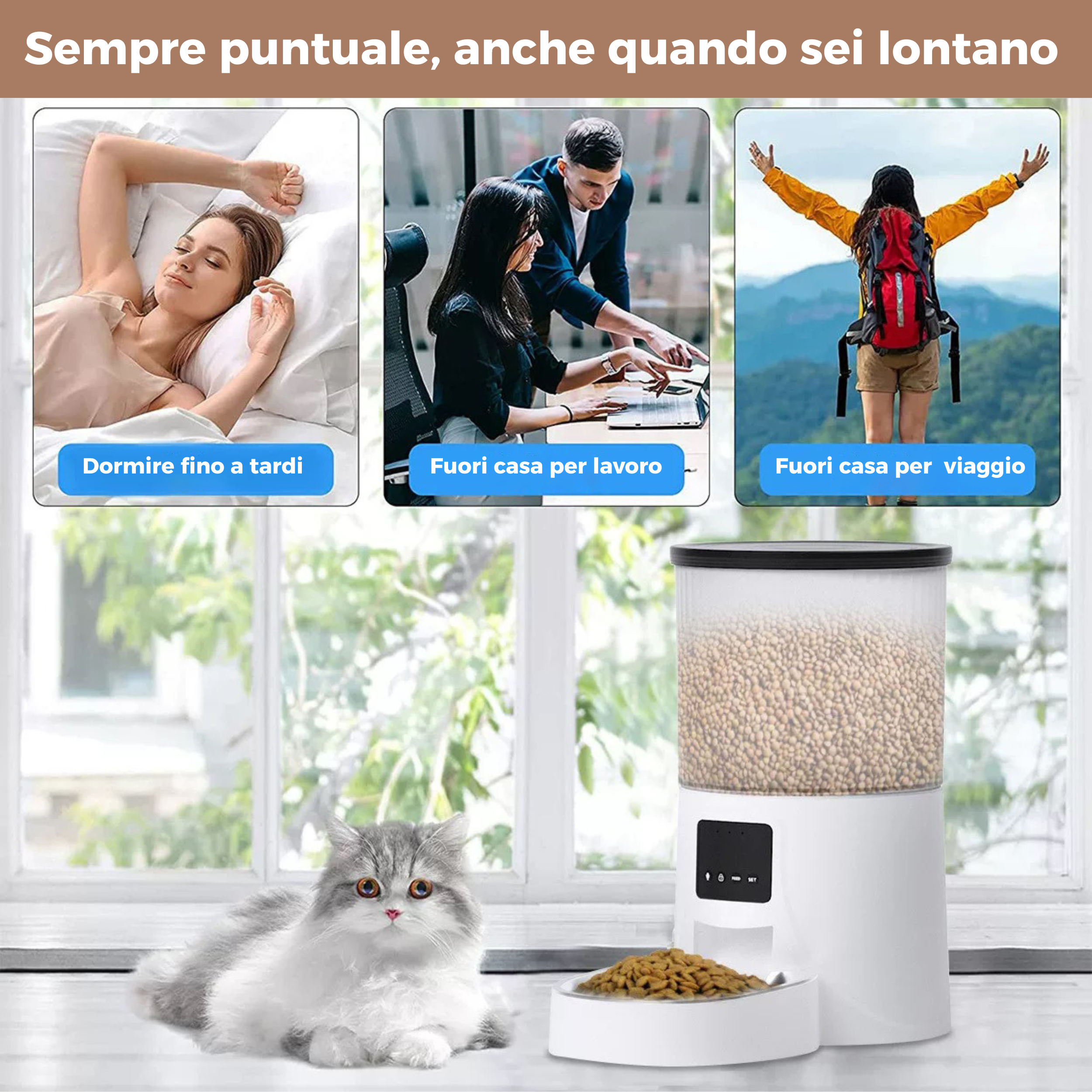 Set Distribuitore Automatico di Cibo (2 Ciotole)